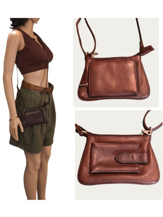 Paul & Taylor Handbags - Paul & Taylor Vintage Distressed 90's Leather Mini/Wallet Crossbody